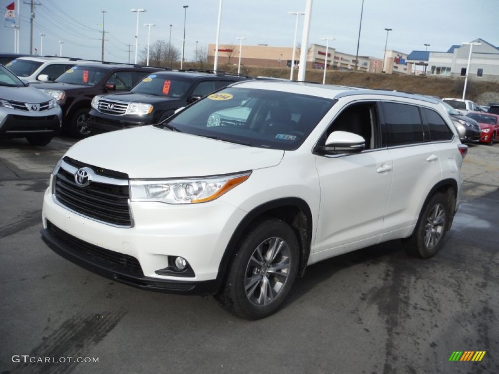 Blizzard White Pearl 2014 Toyota Highlander XLE AWD Exterior Photo #102249306