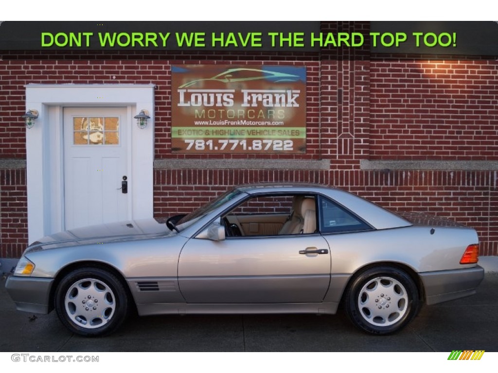 1995 SL 500 Roadster - Smoke Silver Metallic / Parchment Beige photo #130