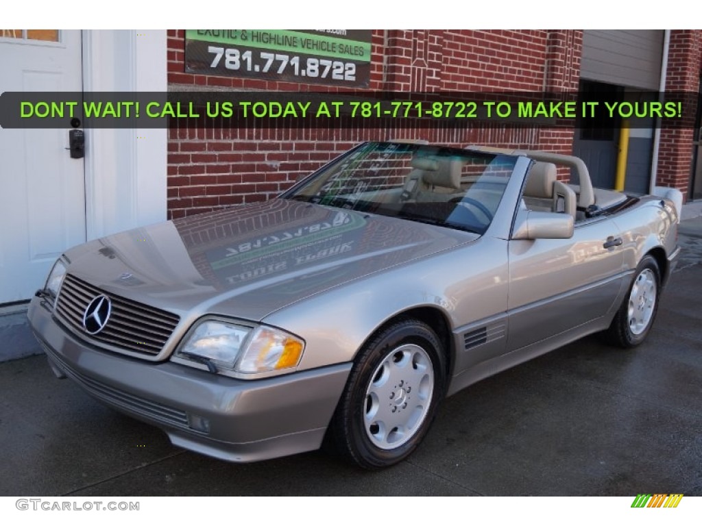 1995 SL 500 Roadster - Smoke Silver Metallic / Parchment Beige photo #140
