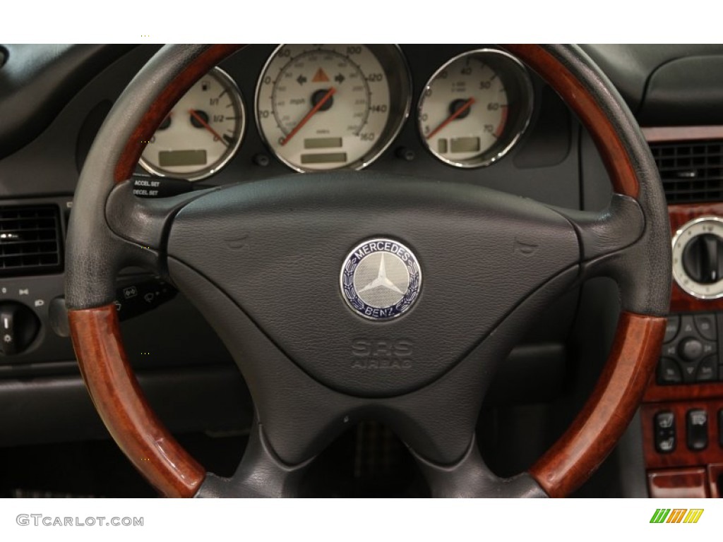 2001 Mercedes-Benz SLK 320 Roadster Charcoal Black Steering Wheel Photo #102253281