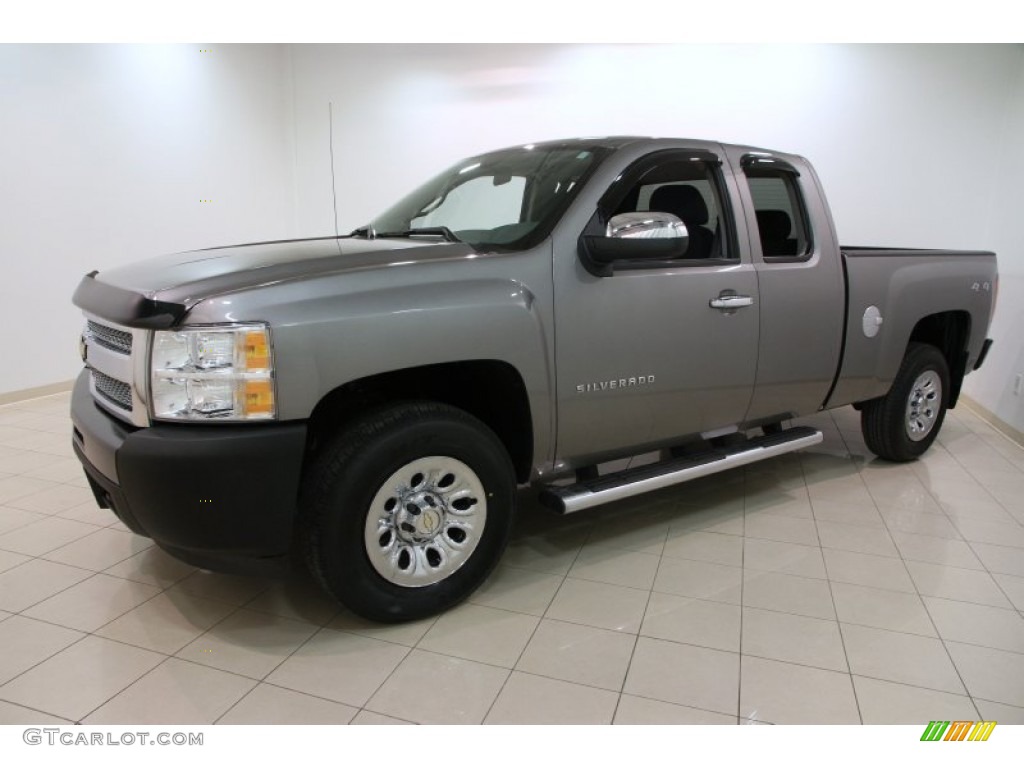 Graystone Metallic 2012 Chevrolet Silverado 1500 Work Truck Extended Cab 4x4 Exterior Photo #102256281