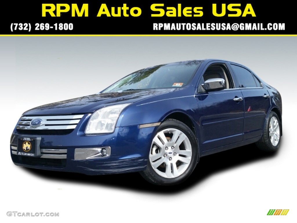 2007 Fusion SEL V6 AWD - Dark Blue Pearl Metallic / Light Stone photo #1