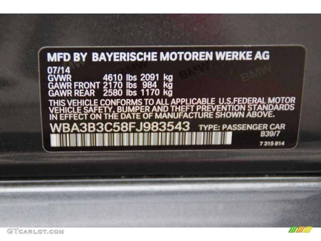 2015 3 Series 328i xDrive Sedan - Mineral Grey Metallic / Black photo #34