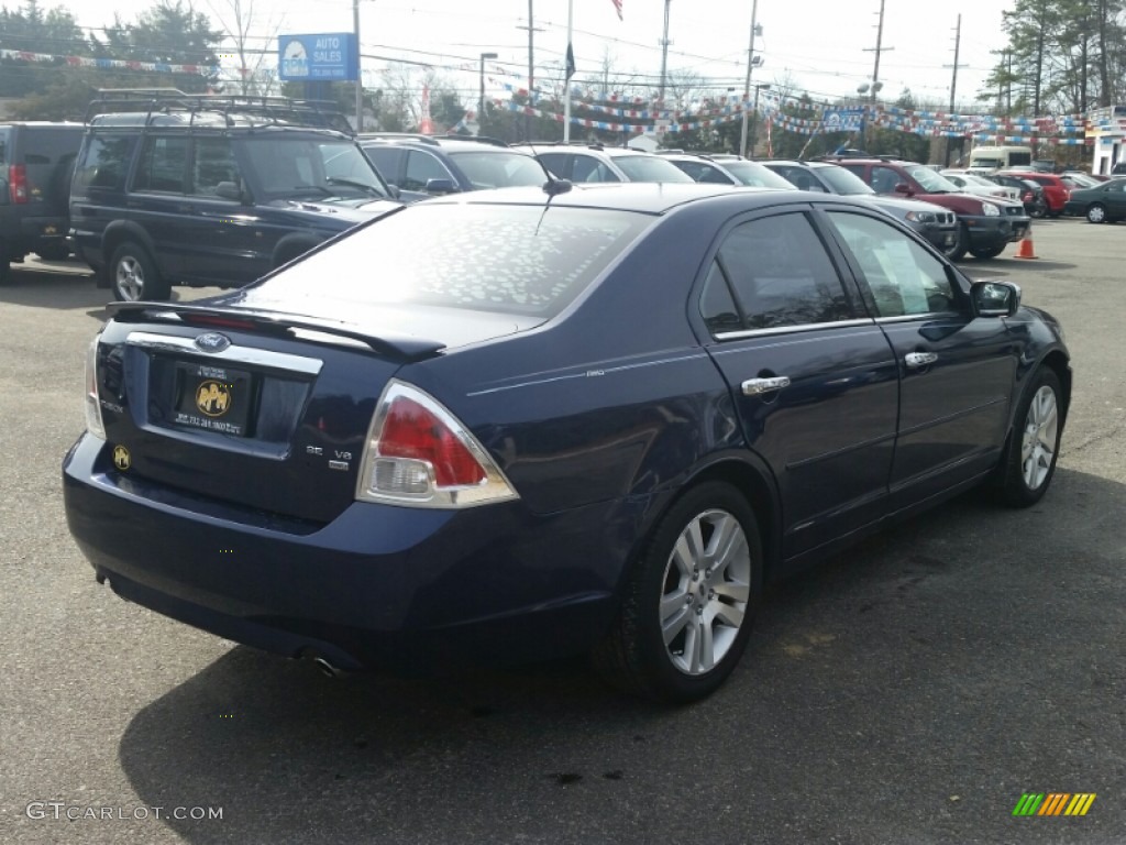 2007 Fusion SEL V6 AWD - Dark Blue Pearl Metallic / Light Stone photo #14