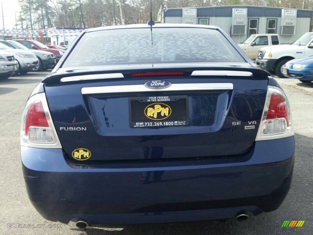 2007 Fusion SEL V6 AWD - Dark Blue Pearl Metallic / Light Stone photo #15