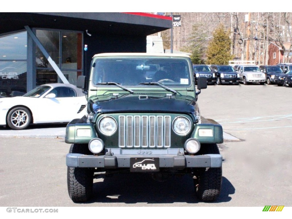 1998 Wrangler Sahara 4x4 - Moss Green Pearl / Green/Khaki photo #2