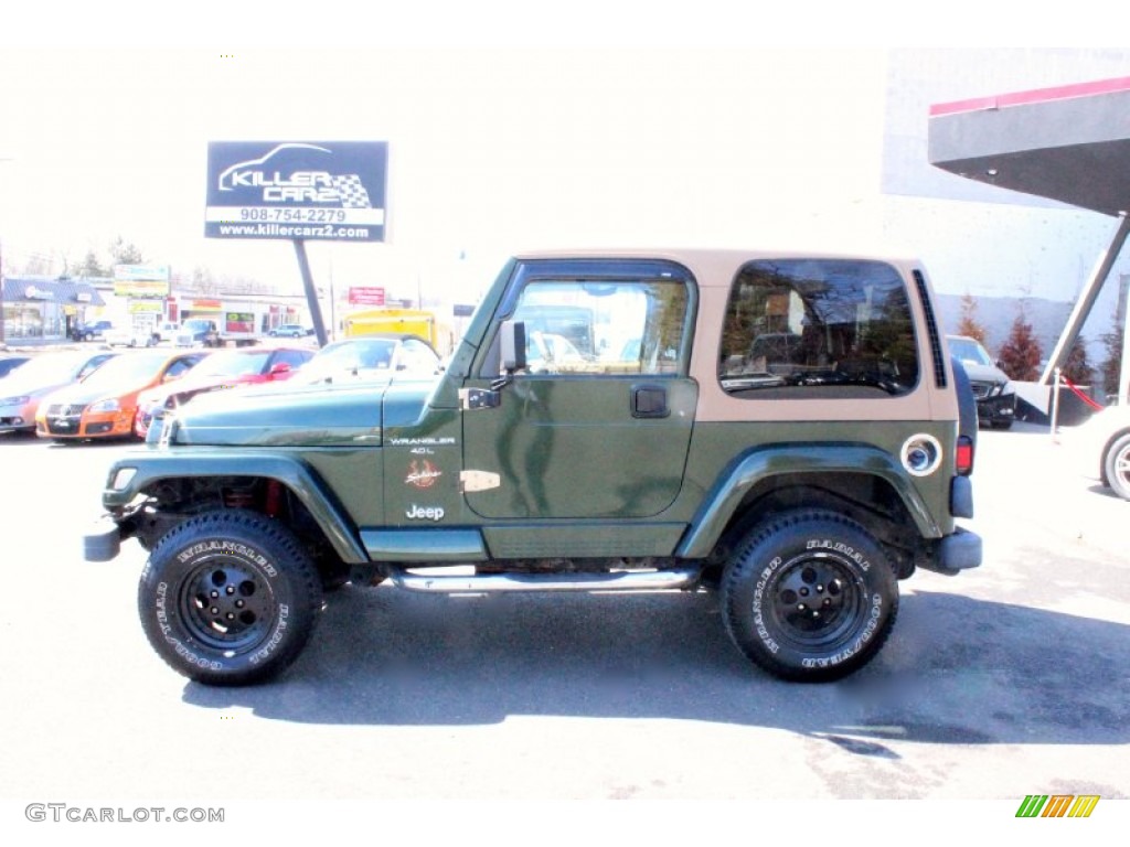 1998 Wrangler Sahara 4x4 - Moss Green Pearl / Green/Khaki photo #4
