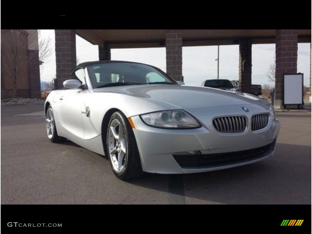 2006 Z4 3.0si Roadster - Titanium Silver Metallic / Dream Red photo #3