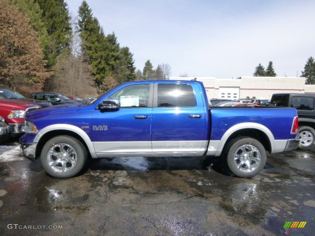 Blue Streak Pearl 2015 Ram 1500 Laramie Crew Cab 4x4 Exterior Photo #102266870