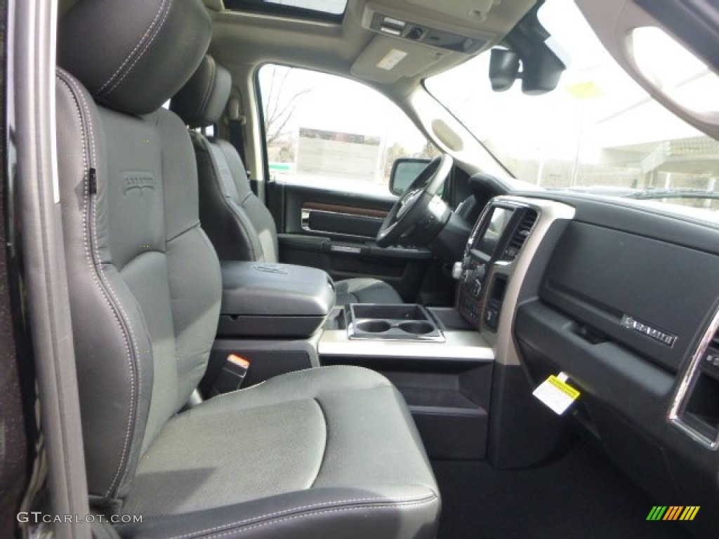 Black Interior 2015 Ram 1500 Laramie Quad Cab 4x4 Photo #102268733