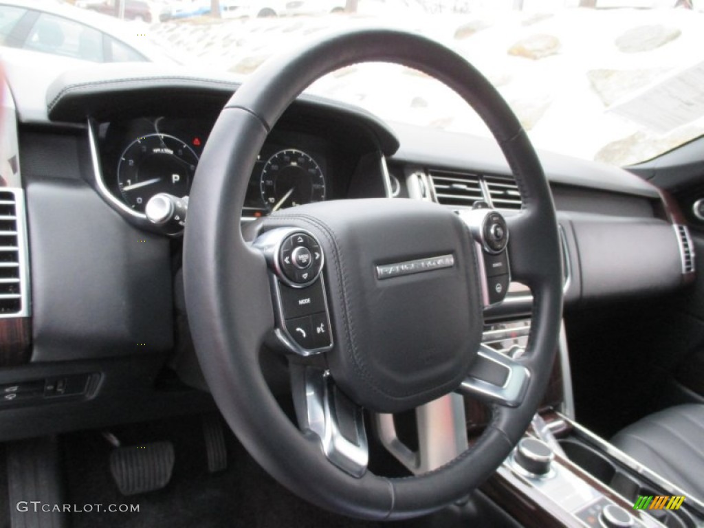 2014 Land Rover Range Rover HSE Ebony/Ebony Steering Wheel Photo #102269180