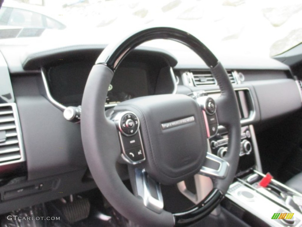 2015 Land Rover Range Rover HSE Ebony/Ebony Steering Wheel Photo #102270680