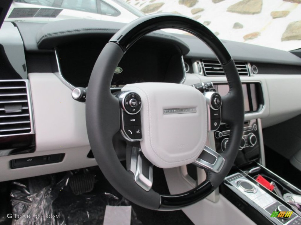 2015 Land Rover Range Rover HSE Ebony/Ivory Steering Wheel Photo #102271061