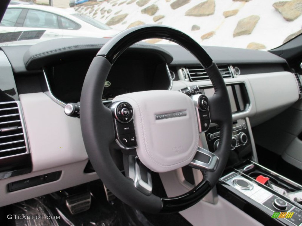 2015 Land Rover Range Rover Supercharged Ebony/Cirrus Steering Wheel Photo #102271493