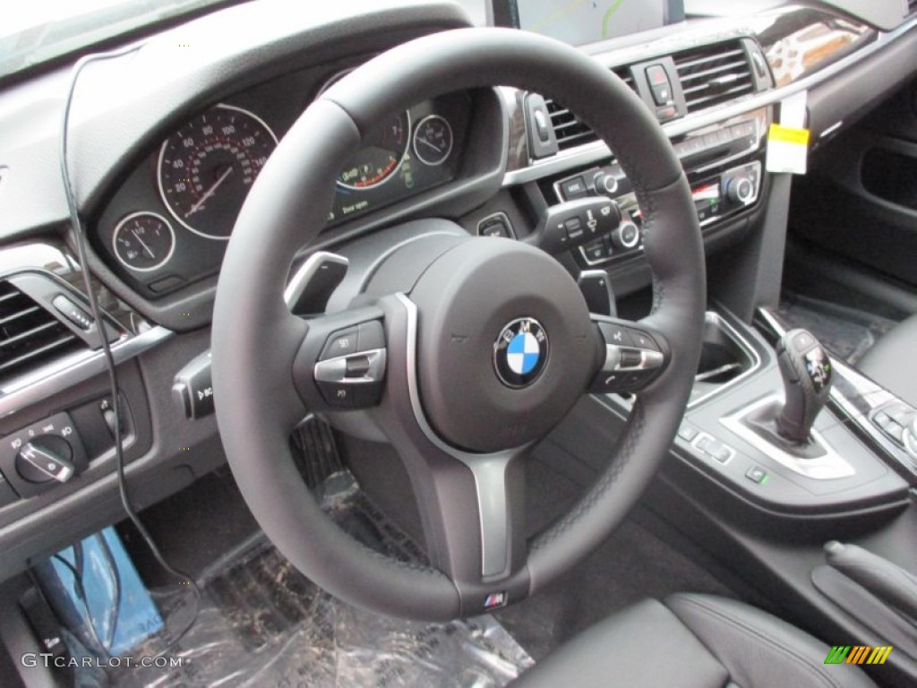 2015 BMW 4 Series 435i xDrive Gran Coupe Black Steering Wheel Photo #102272369