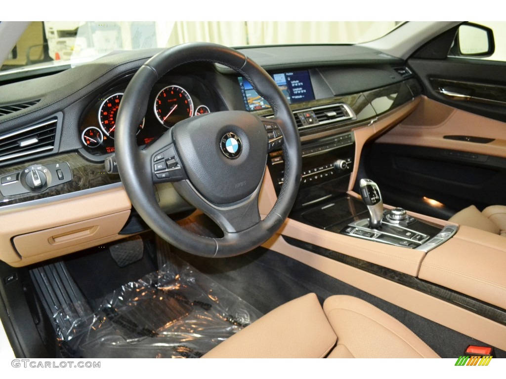 Saddle/Black Interior 2012 BMW 7 Series 740Li Sedan Photo #102272861