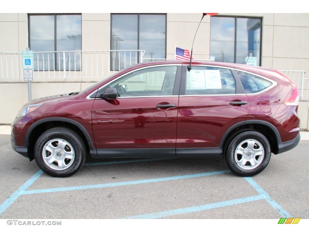 2013 CR-V LX AWD - Basque Red Pearl II / Gray photo #8