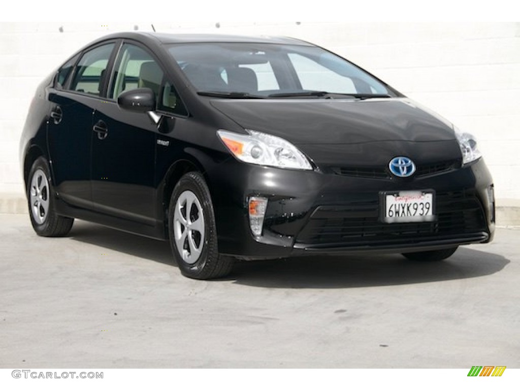 2012 Prius 3rd Gen Two Hybrid - Black / Bisque photo #1