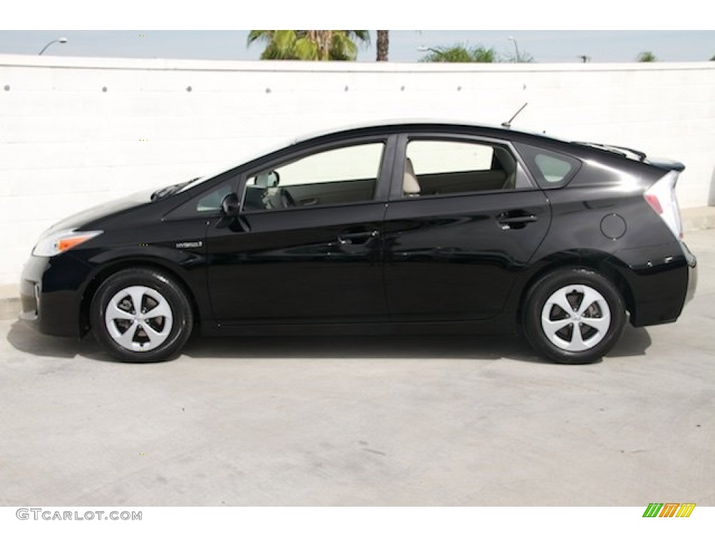 2012 Prius 3rd Gen Two Hybrid - Black / Bisque photo #10