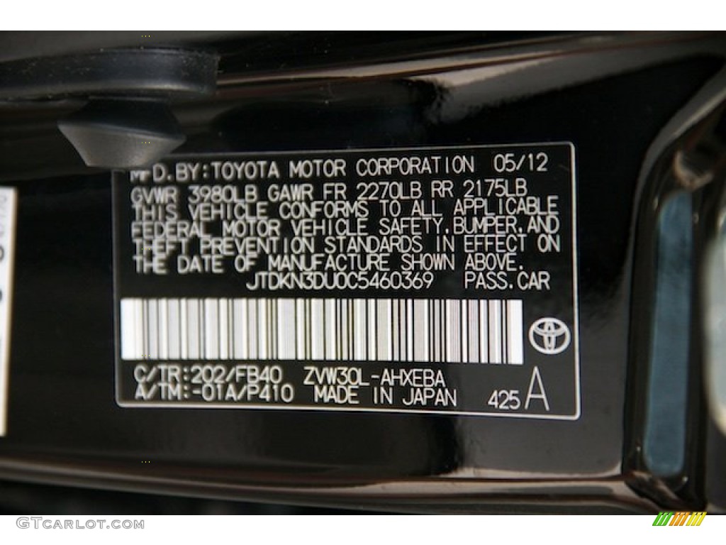 2012 Prius 3rd Gen Two Hybrid - Black / Bisque photo #31