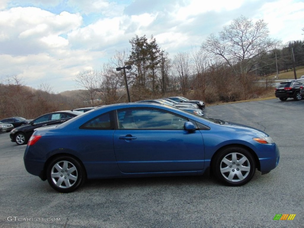 2007 Civic LX Coupe - Atomic Blue Metallic / Gray photo #2