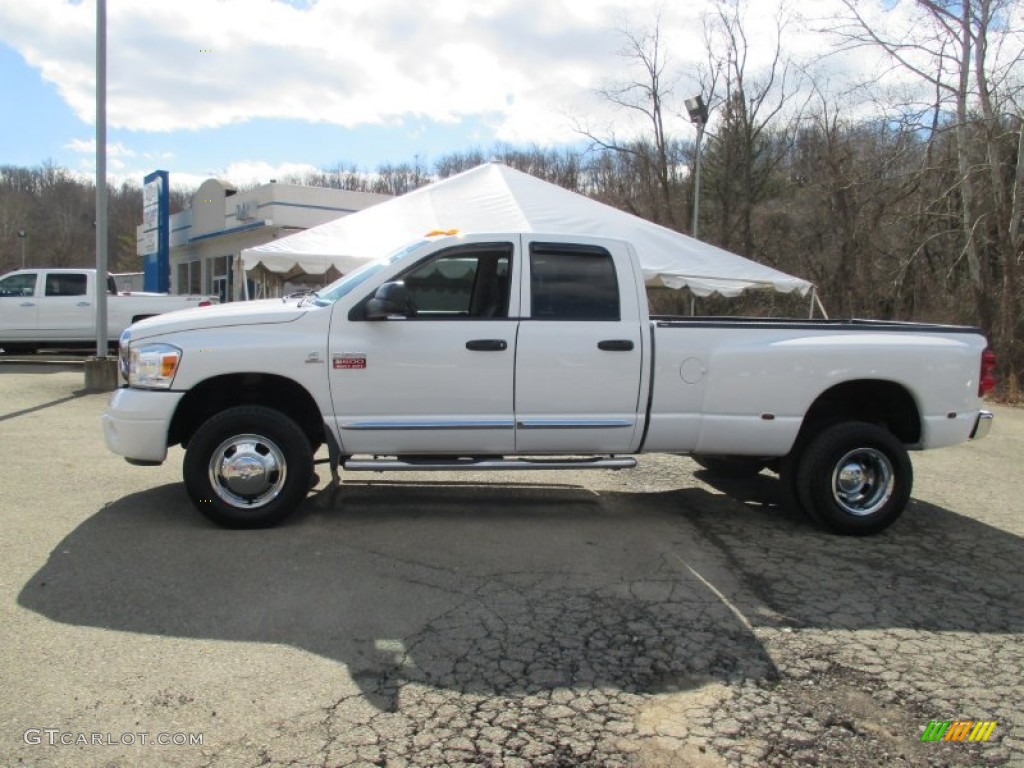 2009 Ram 3500 Laramie Quad Cab 4x4 Dually - Bright White / Medium Slate Gray photo #2