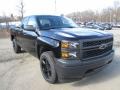 Front 3/4 View of 2015 Silverado 1500 WT Crew Cab 4x4 Black Out Edition