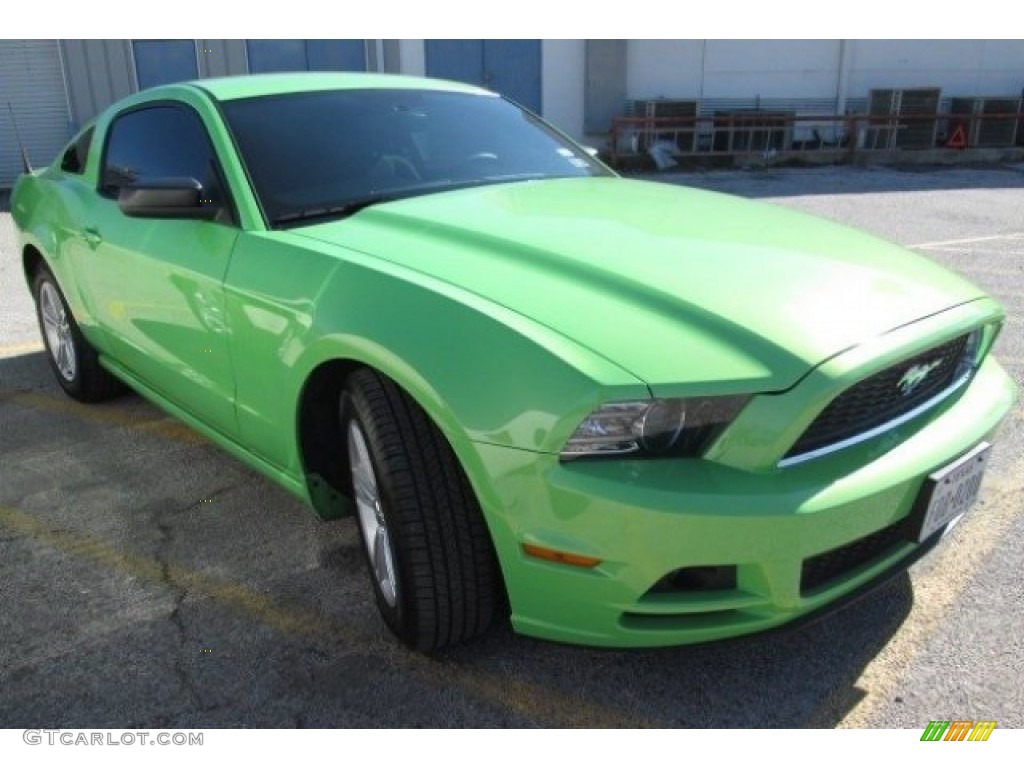 2014 Mustang V6 Premium Coupe - Gotta Have it Green / Charcoal Black photo #1