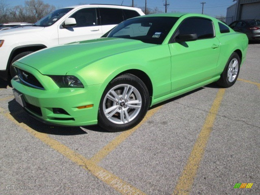 2014 Mustang V6 Premium Coupe - Gotta Have it Green / Charcoal Black photo #2