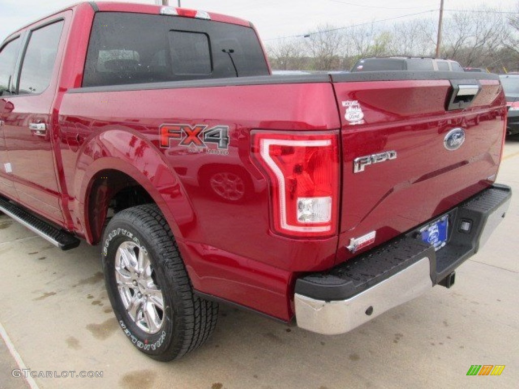 2015 F150 XLT SuperCrew 4x4 - Ruby Red Metallic / Medium Earth Gray photo #12