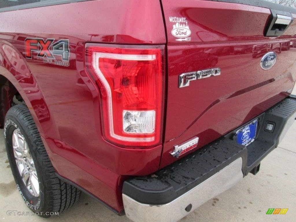 2015 F150 XLT SuperCrew 4x4 - Ruby Red Metallic / Medium Earth Gray photo #13