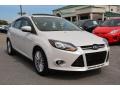 White Platinum 2013 Ford Focus Titanium Hatchback