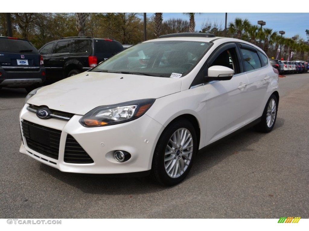 White Platinum 2013 Ford Focus Titanium Hatchback Exterior Photo #102300473