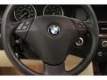 2009 BMW 5 Series Cream Beige Dakota Leather Interior Steering Wheel Photo