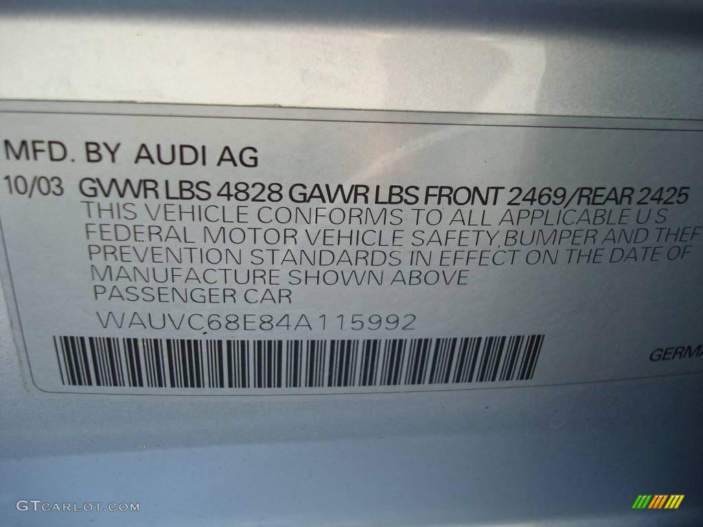 2004 A4 1.8T quattro Avant - Light Silver Metallic / Grey photo #14