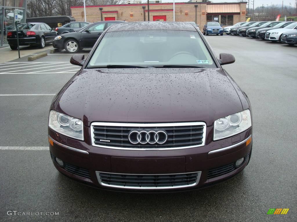 2004 A8 L 4.2 quattro - Burgundy Red Pearl Effect / Beige photo #6