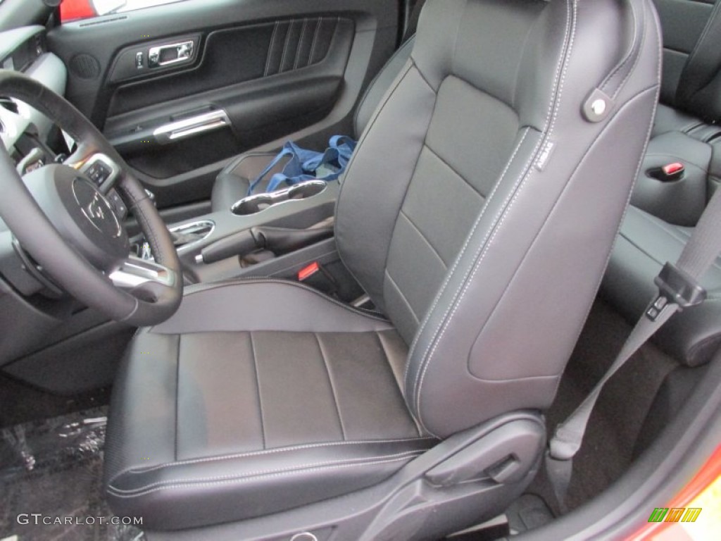 Ebony Interior 2015 Ford Mustang GT Premium Coupe Photo #102309832