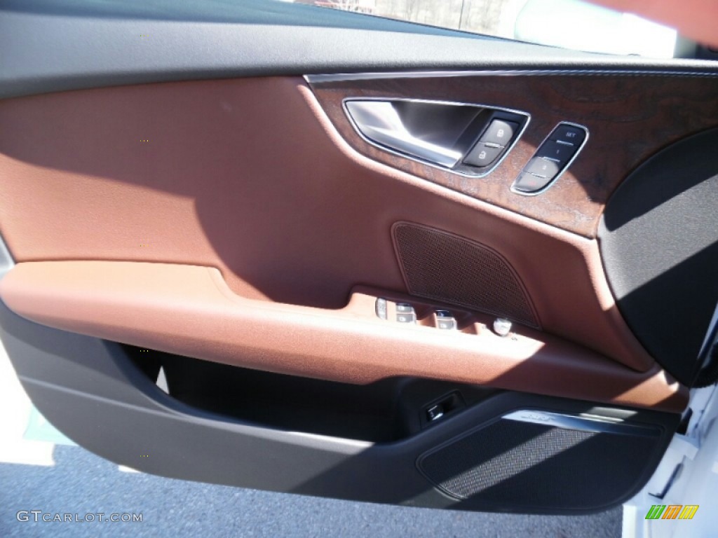 2016 Audi A7 3.0 TFSI Premium Plus quattro Nougat Brown Door Panel Photo #102312241