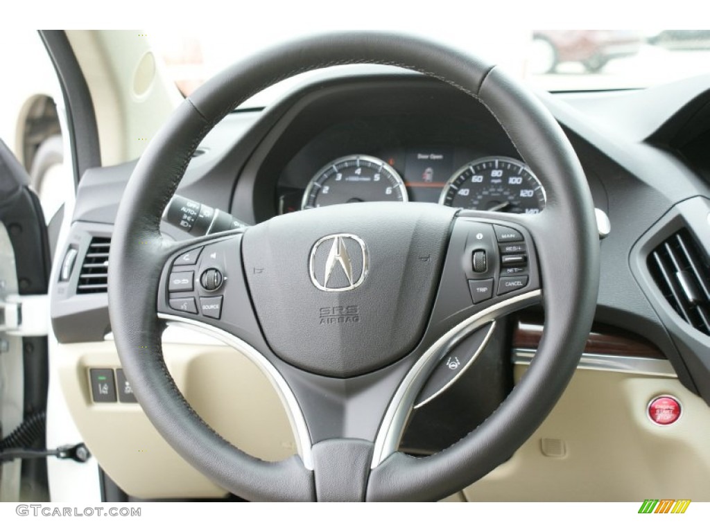 2016 Acura MDX Technology Parchment Steering Wheel Photo #102320746