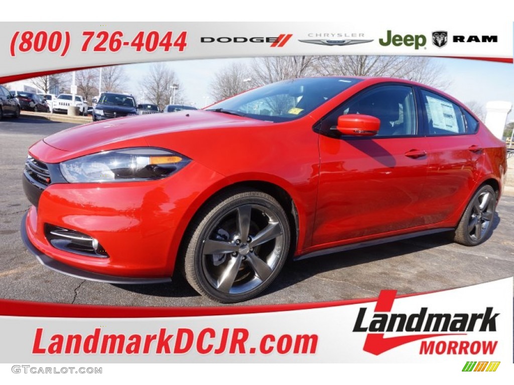 2015 Dart GT - Redline Red 2 Coat Pearl / Black/Ruby Red Accent Stitching photo #1