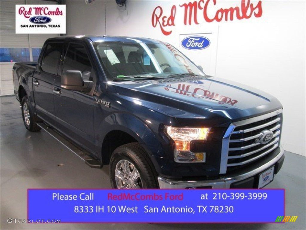 2015 F150 XLT SuperCrew - Blue Jeans Metallic / Medium Earth Gray photo #1