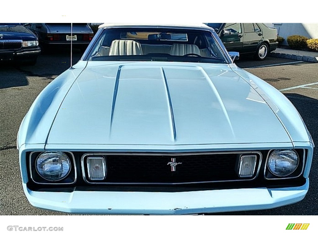 1973 Mustang Convertible - Light Blue / White photo #2