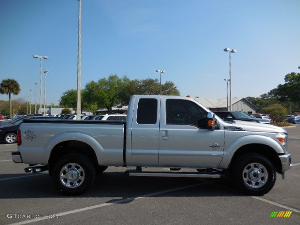 2014 F350 Super Duty Lariat SuperCab 4x4 - Ingot Silver Metallic / Black photo #9