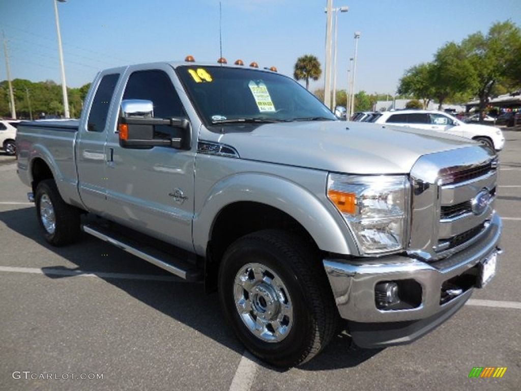 2014 F350 Super Duty Lariat SuperCab 4x4 - Ingot Silver Metallic / Black photo #10