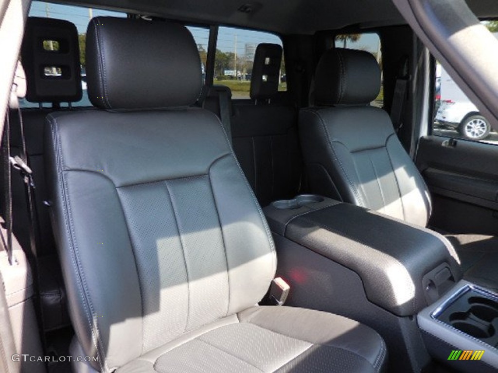 2014 F350 Super Duty Lariat SuperCab 4x4 - Ingot Silver Metallic / Black photo #12