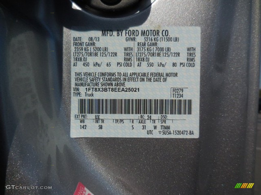 2014 F350 Super Duty Lariat SuperCab 4x4 - Ingot Silver Metallic / Black photo #22