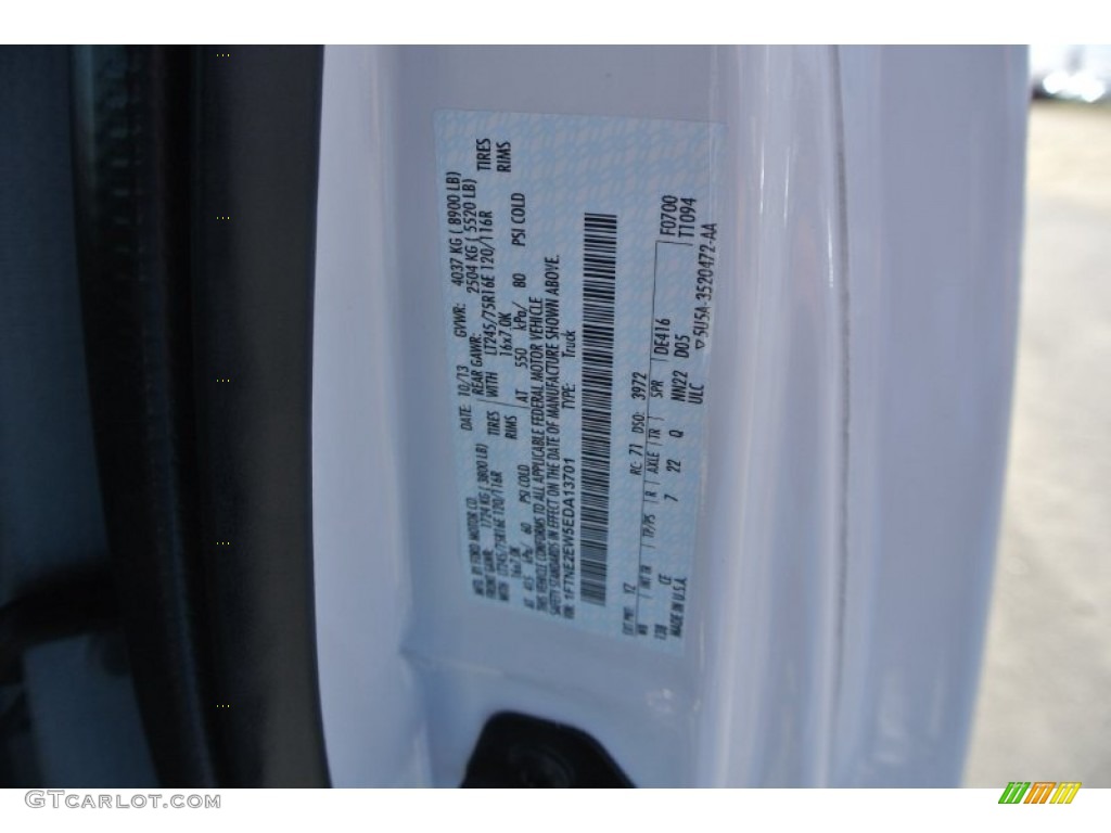 2014 E-Series Van E250 Cargo Van - Oxford White / Medium Flint photo #9