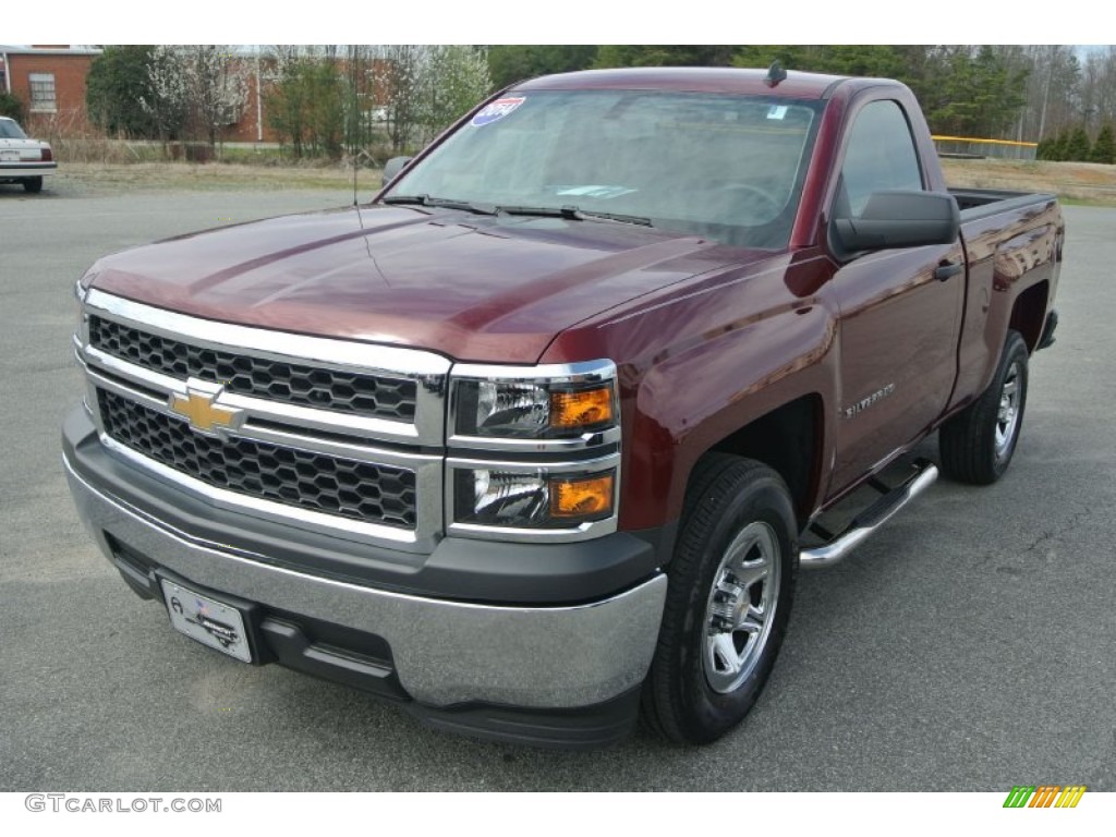 2014 Silverado 1500 WT Regular Cab - Deep Ruby Metallic / Jet Black/Dark Ash photo #2