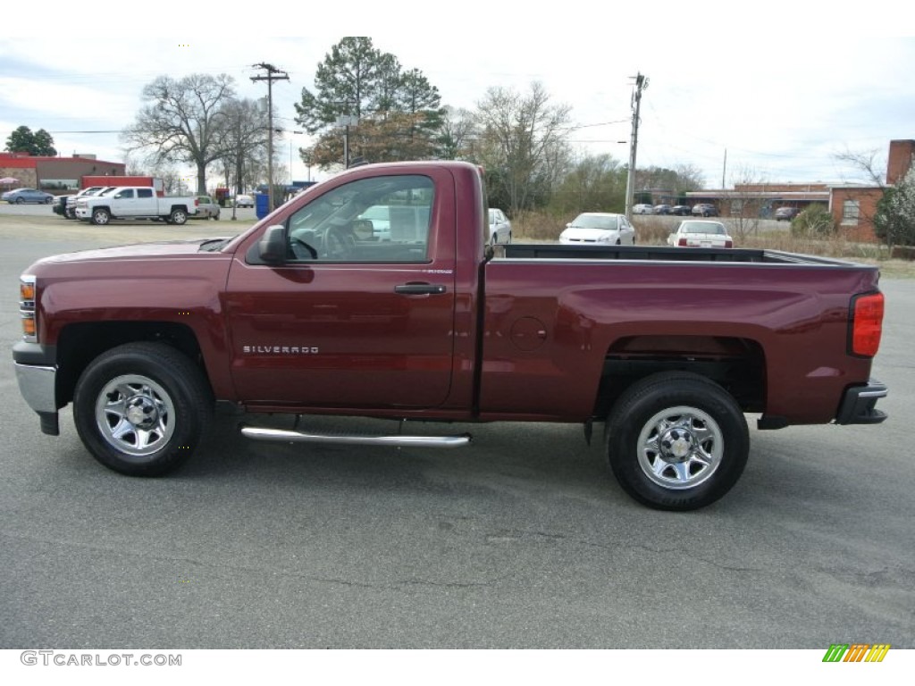 2014 Silverado 1500 WT Regular Cab - Deep Ruby Metallic / Jet Black/Dark Ash photo #3