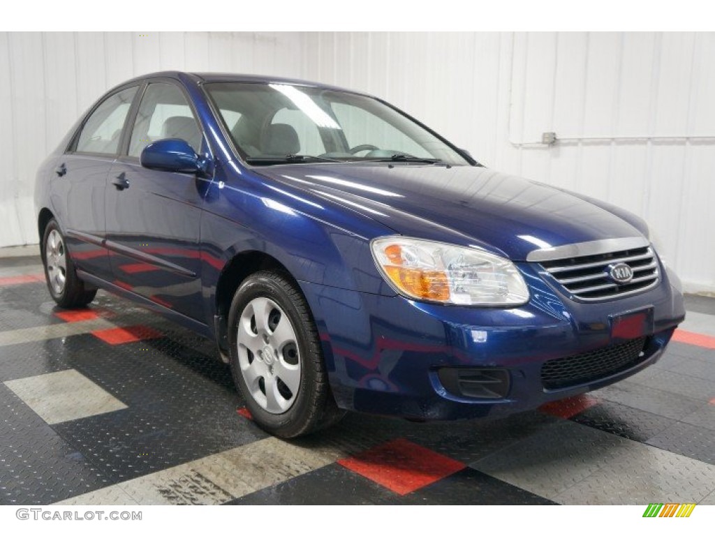 2007 Spectra EX Sedan - Deep Ocean Blue / Gray photo #5